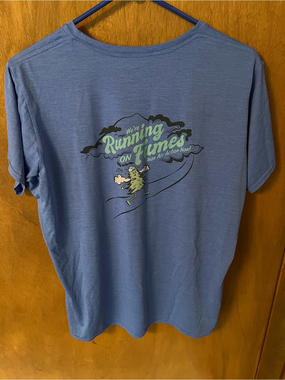 Patagonia Cool Daily Trail Running Running on Fumes Graphic Blue Women’s Shirt - Picture 2 of 5